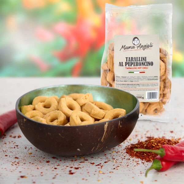 italienische Tarallini kaufen - Onlineshop - italienisches Knabber Gebäck - Tarallini mit Chili